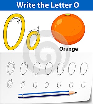 Letter O tracing alphabet worksheets