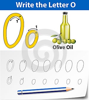 Letter O tracing alphabet worksheets