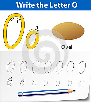 Letter O tracing alphabet worksheets