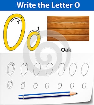Letter O tracing alphabet worksheets