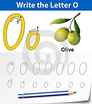 Letter O tracing alphabet worksheets