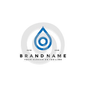 Letter O Water Drop Logo design vector