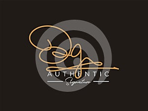 Letter OG Signature Logo Template Vector