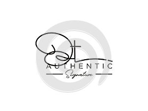 Letter OT Signature Logo Template Vector