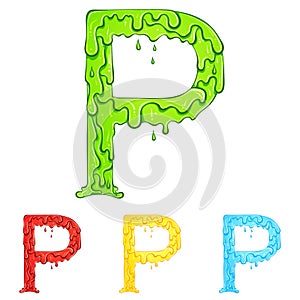 Letter P with flow drops colors