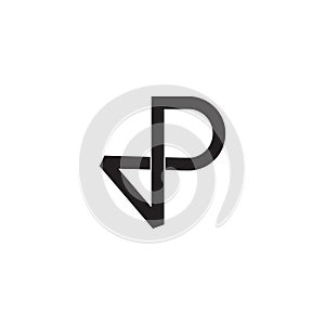 Letter p infinity simple line logo vector