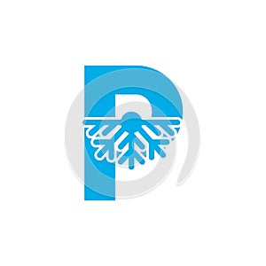 Letter P Initial Air Conditioner logo Design Vector Icon Graphic Emblem Illustration