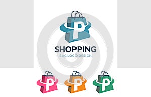 Letter P Logo shopping bag Store
