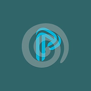 Letter P logo vector template. Abstract flat icon symbol logotype in minimal style
