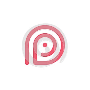 Letter p loop cute logo vector