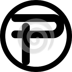 letter p monogram logo design in black circle