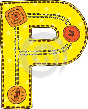 Letter P in Patchwork Style