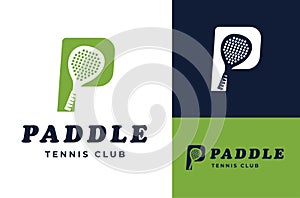 Letter P Racket Vector Design. Tennis Club Symbol Sport club logo icon, symbol, template