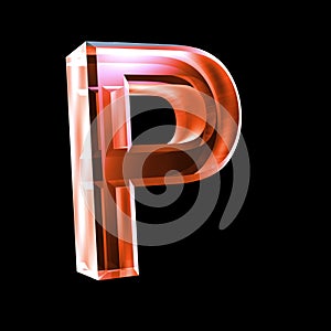 Letter P in red glass 3D