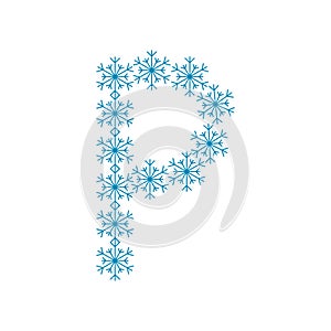 Letter P from snowflakes