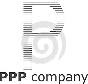 Letter P Striped Logo