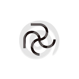 letter pa swirl ribbon simple logo vector