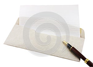 Letter Paper, Envelope and Pen