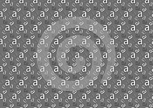 Letter a pattern in different colored grey shades pattern