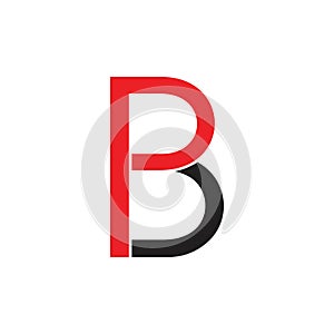 Letter pb simple geometric line linked logo vector