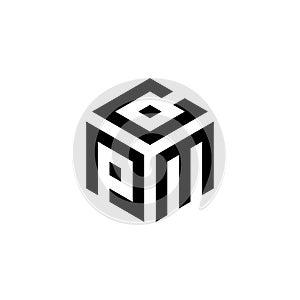 Letter PCM Cube Logo Design