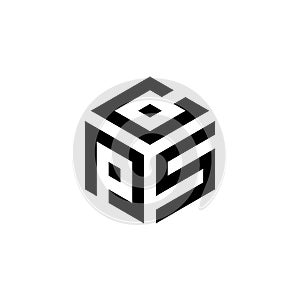 Letter PCS Cube Logo Design