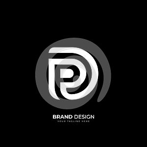 letter pd or dp initial minimal modern monogram logo