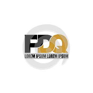 Letter PDQ simple monogram logo icon design.