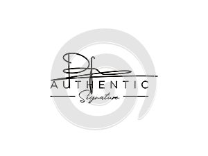 Letter PF Signature Logo Template Vector