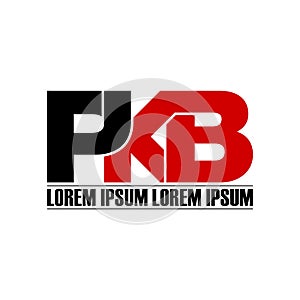 Letter PKB simple monogram logo icon design.