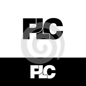 Letter PLC simple monogram logo icon design.