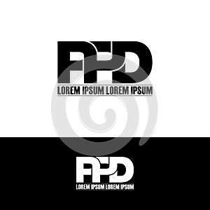 Letter PPD simple monogram logo icon design.