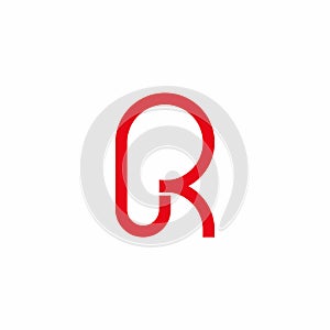 Letter pr geometric loop line simple logo vector