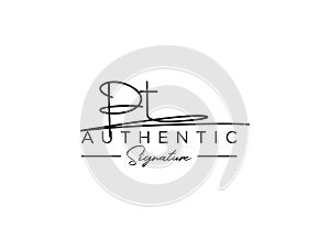 Letter PT Signature Logo Template Vector