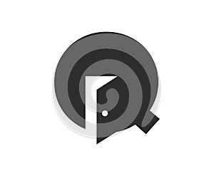 Letter Q Door Logo Design Combined With Minimal Open Door Icon Vector Template
