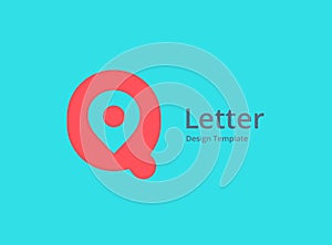 Letter Q geotag logo icon design template elements