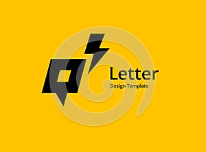 Letter Q lightning logo icon design template elements