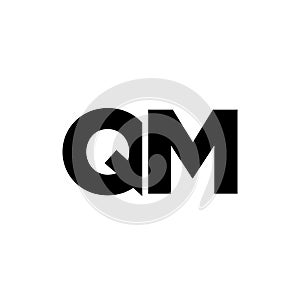 Letter Q and M, QM logo design template. Minimal monogram initial based logotype photo