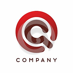 Letter Q red business or company logo