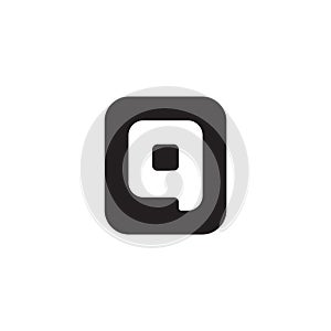 letter q sqaure cute bubble talk logo vector