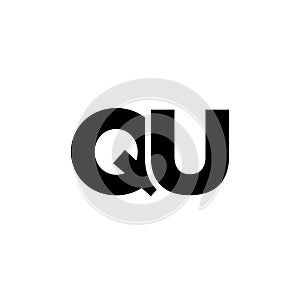 Letter Q and U, QU logo design template. Minimal monogram initial based logotype