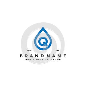 Letter Q Water Drop Logo design vector