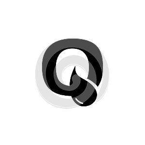 Letter q water drop logo design vector image