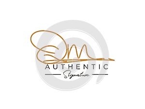 Letter QM Signature Logo Template Vector