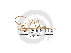 Letter QM Signature Logo Template Vector