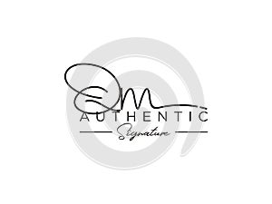 Letter QM Signature Logo Template Vector