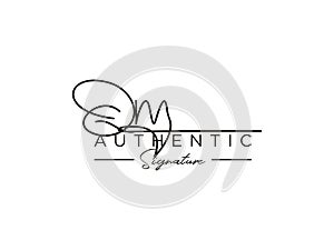 Letter QM Signature Logo Template Vector