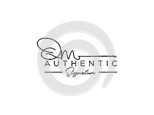 Letter QM Signature Logo Template Vector