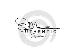 Letter QM Signature Logo Template Vector