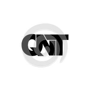 Letter QNT simple monogram logo icon design.